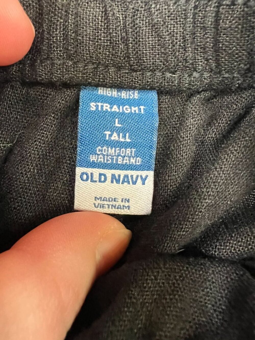 Old Navy Women's Linen High-Rise Straight Pull On Pants Size L Tall Black - Picture 3 of 10